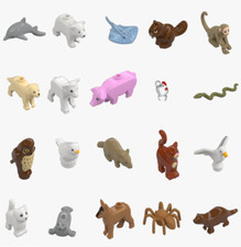 Lego  Tiere / Zoo: Ziege - Hund - Katze - Sch...