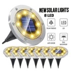 4/8 Pcs 8 LED Solar lawn Lights Ground Outdoor Garden Decor Lamps Pathway Yard