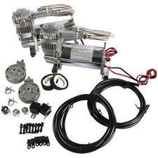 Brand New 12 Volt Dual Chrome 440c 200 Psi Air Compressor Kit 440c Brand New 12 Volt Dual Chrome 440c 200 Psi Air Compressor Kit 440c