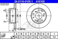 2X Ate Bremsscheibe Vorderachse U.A. FüR CitroËN, Fiat, Peugeot