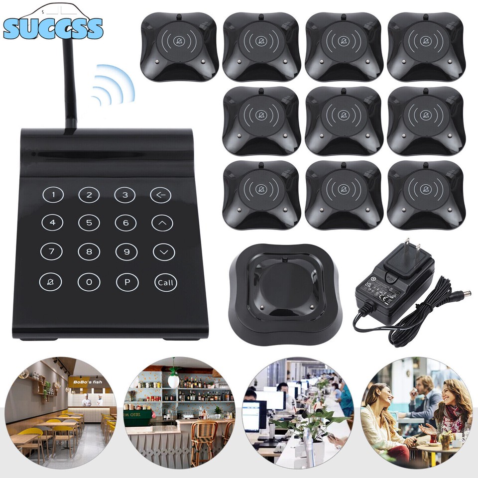 Long Range Restaurant Pager System Guest Queuing 10 Beepers Food Truck