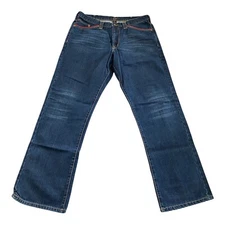 Sean John Mens 38x43 Blue Denim Classic Relaxed Jeans Medium Wash 