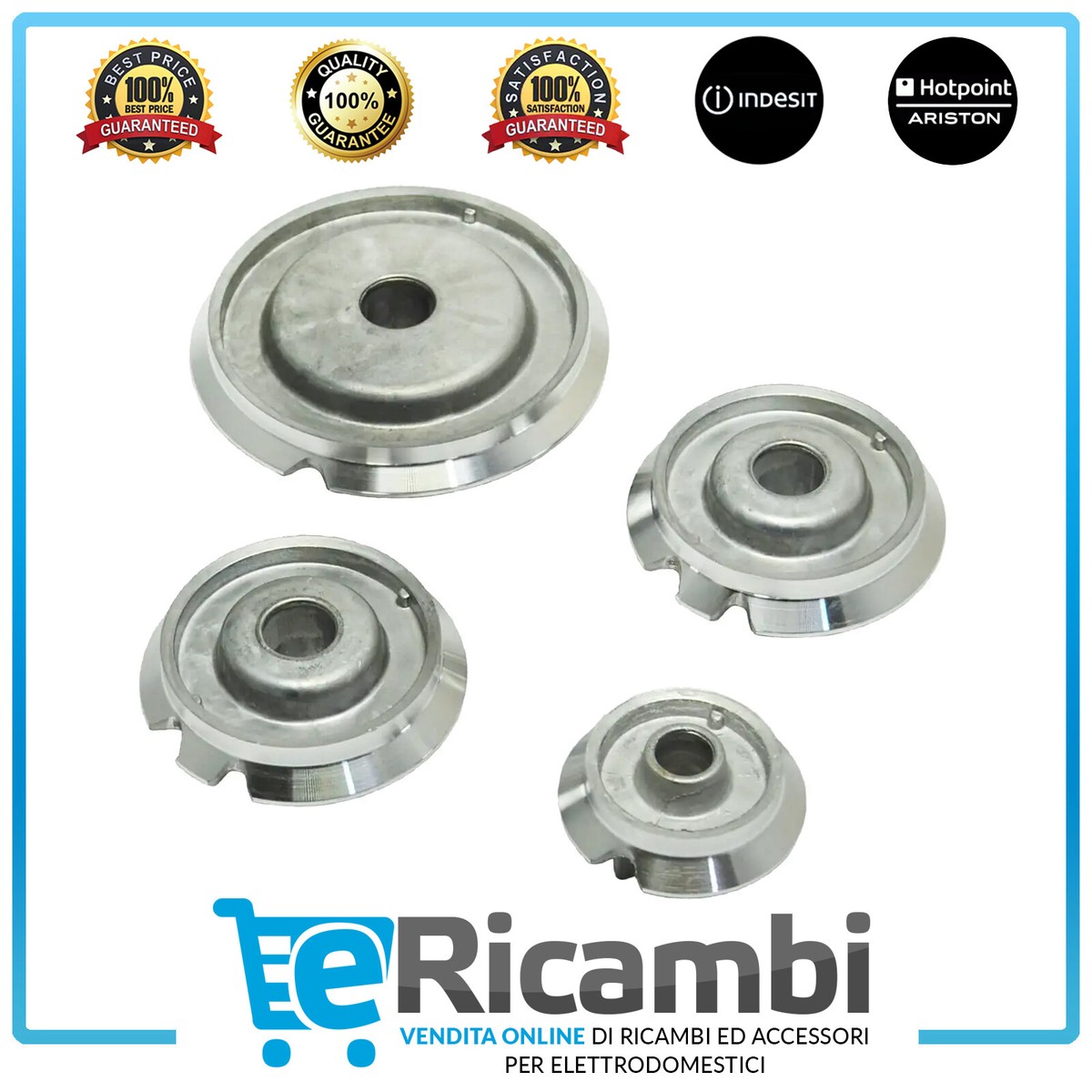Spartifiamma Cappellotto Bruciatore Originale Ariston Hotpoint Scholtes Semirapido - C00288481 Nero Satinato