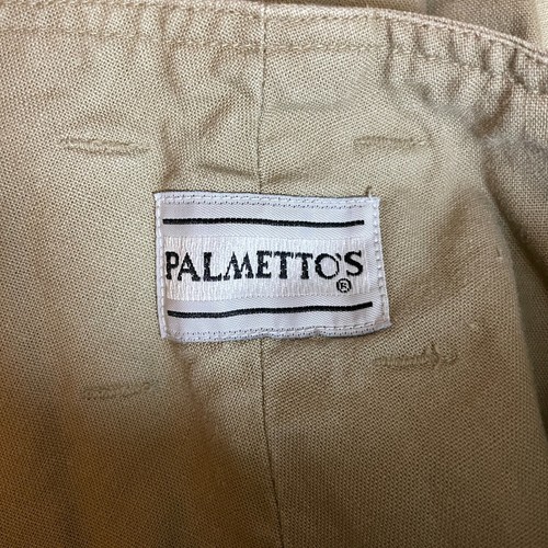 Vintage 90s Palmetto's Ramie Cotton Pleated Front Shorts Tan Khaki Sz 13 (W28) - Picture 4 of 5