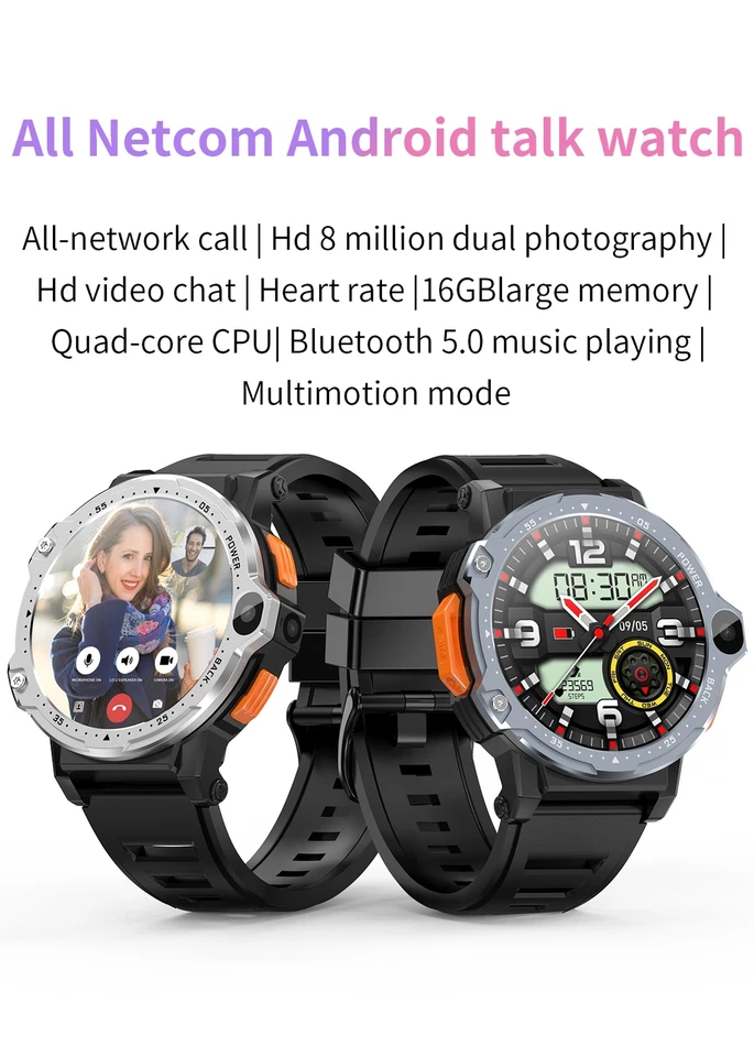 4G Smartwatch Sport Wristwatch with Dual Camera WiFi Video Call Unlocked Phone - Image 3 of 4