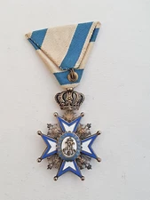 Serbia: Order of St Sava, 1st type, silver, 42x60 mm