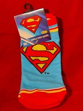 SUPERMAN Ankle High Socks Size W9-11 DC Brand NEW w/ Tags