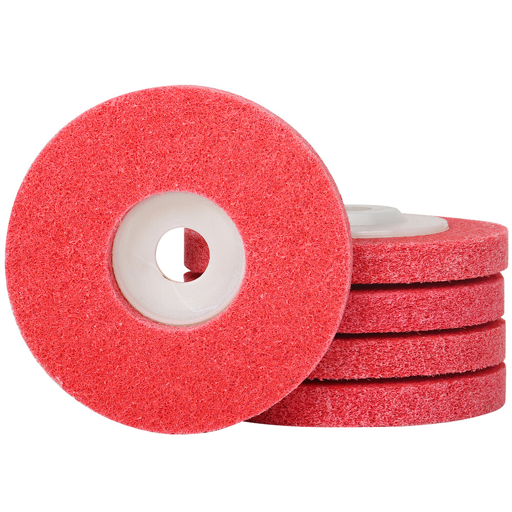 5Pcs 100mm Nylon Fiber Polishing Wheel Buffing Pad Grinding Abrasive Disc 9P