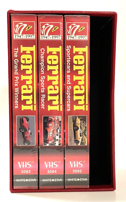 Vintage Ferrari 50 Years Collection VHS Box Set 3 Tapes w/ Sleeve