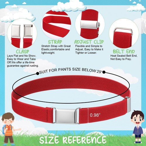 3 Pieces Kids Toddler Elastic Buckle Belt Adjustable Buckle Stretch Belts wit... - Picture 2 of 6