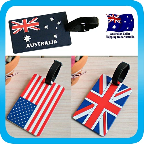 Luggage Tag Flag Tavel ID Name Tag for Backpack Travel Wallet USA UK Flag Tag