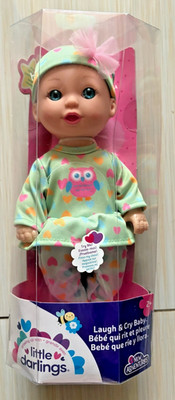 Little Darlings 9  Doll Laugh & Cry Baby Green One Piece Clothing NEW 2+