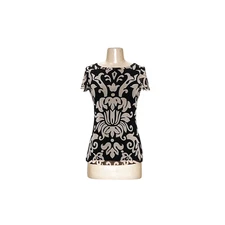 INC International Concepts Black Graphic Blouse