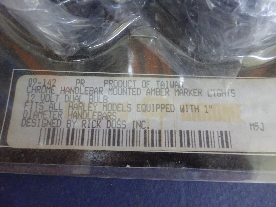 HARLEY'S CUSTOM'S MULTI-FIT Chrome CUSTOM HANDLEBAR AMBER MARKER LIGHTS - Image 4 of 4