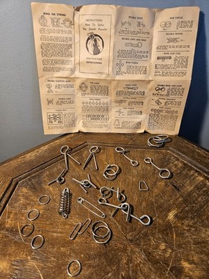 ZENITH METAL PUZZLES Set with Instructions, Puzzles to Solve Vintage