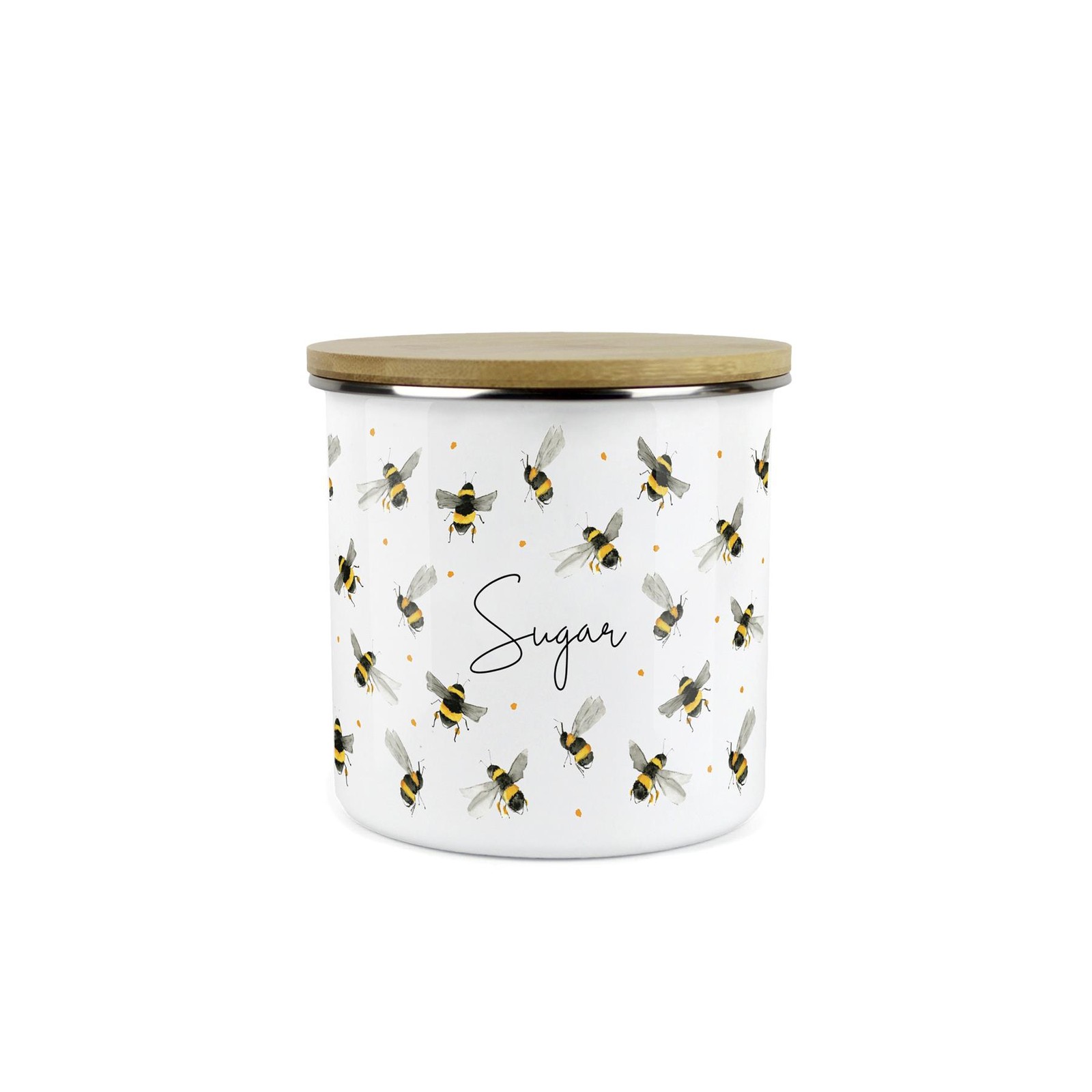 Scattered Bees Sugar Canister - Bumblebees Medium Kitchen Storage Jar