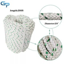 Double Braid Polyester Rope 3/8" 200' 1544Lbs Breaking Strength Bull Rope