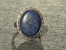 Vintage Native American Navajo Lapis Lazuli Gemstone Sterling Silver Ring