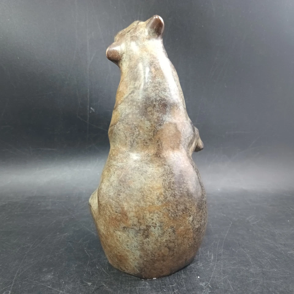 Oso polar de bronce, arte de Robert Larum, 7"x4"x3,25" Foto 4 de 4