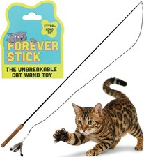 Durable Unbreakable Cat Wand Toy with Feather Teaser - Interactive Play for Cats