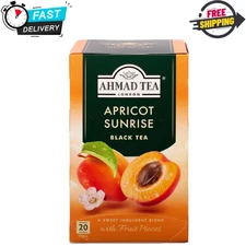 Ahmad Tea Apricot Sunrise Black Tea Bags 20 Count Fruity Flavor Antioxidant