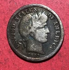 1913 US Barber SILVER Dime "Philadelphia" Mint! "LIBERTY" Shows! FINE! Old Coin!