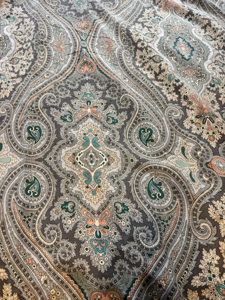 Funda Nórdica Echo Paisley King Azul Verde Algodón Boho Hippy Reversible Foto 2 de 4