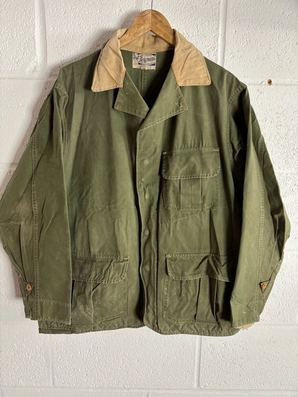 Vintage 1940s/ 50s HINSON BodyGuard Hunting/ Fishing Jacket Good Condition
