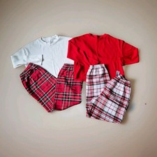 Next Mädchen Pyjama Sets Paket Rot Karomuster. Alter 8 Jahre. Box8