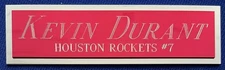 KEVIN DURANT ROCKETS NAMEPLATE FOR AUTOGRAPHED SIGNED BASKETBALL- JERSEY-PHOTO