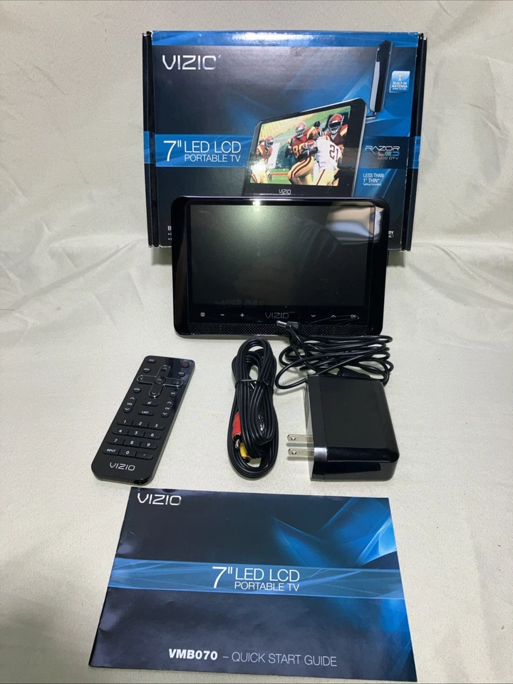 Portable TV  7” Vizio VMB070 LED Digital ATSC Tuner Complete With Remote & Box - Image 2 of 4
