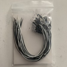 24 pcs 3mm White LED Lights Emitting Diodes Pre Wired 7.9 inch DC...