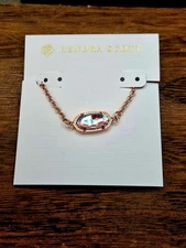 Kendra Scott Necklace With AB Crystal Rose Gold