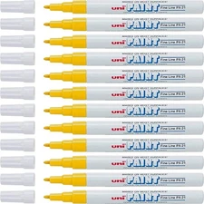 Uni-Paint 63705 PX-21 Oil-Based Paint Marker, Fine Point, Yellow 12-Count