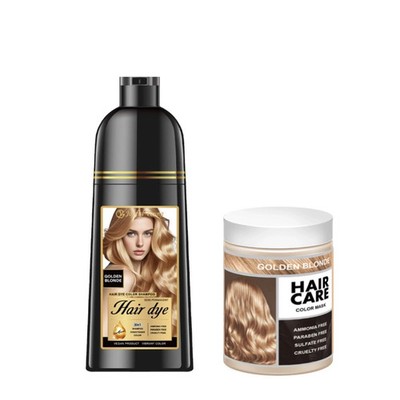 Hair Dye Shampoo & Mask Bundle, Gray Coverage & Conditioner Set. Ammonia Free