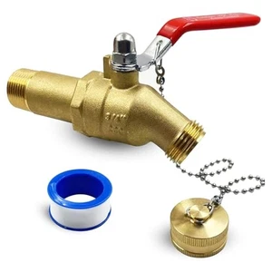 Upgrade Water Heater Drain/Flush Ball valve kit, Full-Port Valves 3/4"MIP x  - Picture 2 of 8