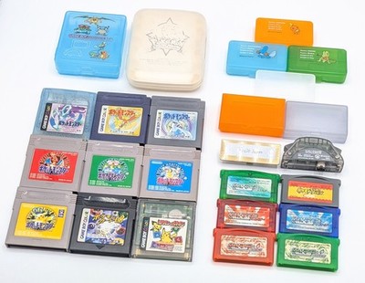 Gameboy & GBA Pokemon 24 Lot Emerald Ruby Sapphire Gold Silver Crystal Case