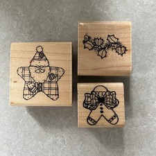 Vintage D.O.T.S. Christmas Santa Mounted Rubber Stamps Scrapbooking Crafting