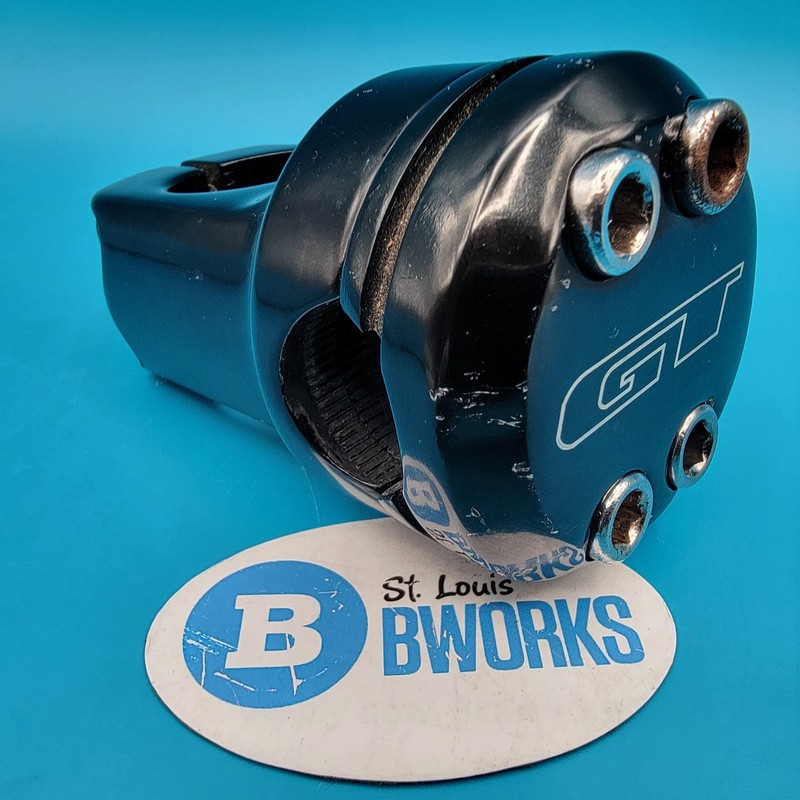 90's Mid School GT Piston Stem 1 1/8" Threadless Front Load Black 4 Bolt   j20