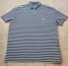 Polo Ralph Lauren Polo Shirt Mens XL Blue Stripe Pocket Classic Fit Pony