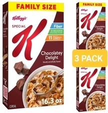 ¡PACK DE 3! Cereal de desayuno familiar Kellogg's Special K Chocolatey Delight 16,3 oz