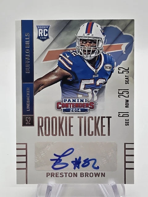 Preston Brown #165 RC 2014 PANINI CONTENDERS BILLS ROOKIE TICKET AUTO