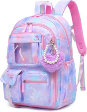 Girls Backpack School Bookbag for Kids Elementary Middle School, Cute Backpack f