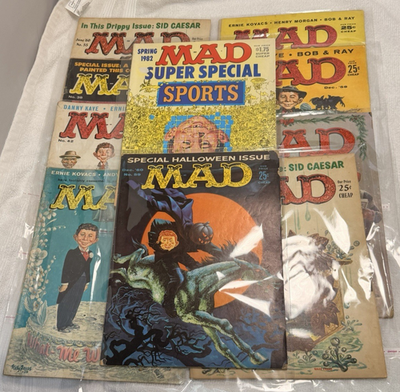 #ad Lot of 10 MAD Magazine #38 #40 #41 #42 #43 #52 2 June#55 #59 1982 sports $75.86