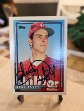 ANDY ASHBY 1992 Topps #497 autographed signed baseball card PHILLIES 92 Auto