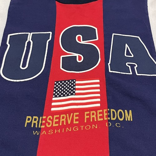 Vintage 90s USA Soccer Color Block Flag T-Shirt World Cup Size Large Rare - Bild 3 von 6