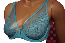 VICTORIA'S SECRET BODY BY VICTORIA FLORAL LACE UNLINED DEMI BRA 34 D