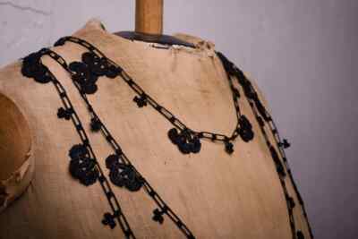 Oya Crochet Necklace Needle Lace 129.92'' BRAND NEW FAST Shipment fatma-006