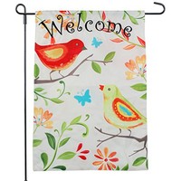 Bird Garden Flag - Spring Welcome Design - Cream Summer Garden Flag 12.5 X 18 on sale Bird Garden Flag - Spring Welcome Design - Cream Summer Garden Flag 12.5 X 18 on sale