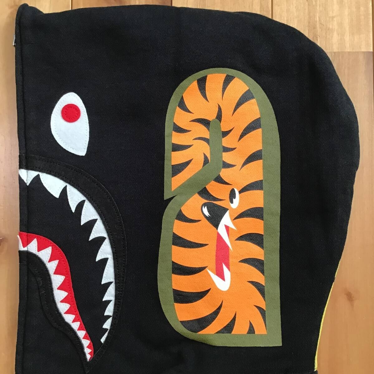 BAPE Giant Multi Camo Shark Full Zip Hoodie Black A Bathing Ape